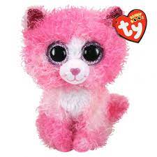 Beanie Boo Reg Reagon Pink Cat with Curly Hair