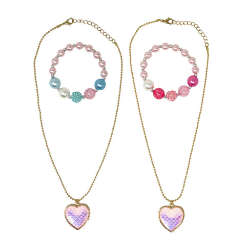 Dreamland Mermaid Heart Necklace and Bracelet