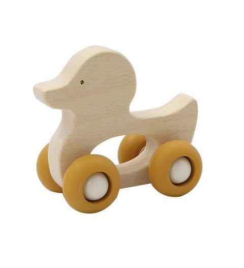 Wooden Grip Animal with Silicone Wheels