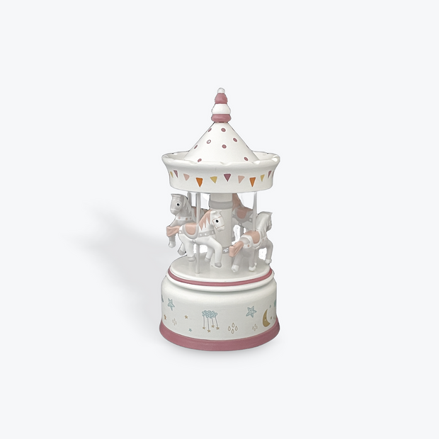 Horse Music Carousel - White/Pink