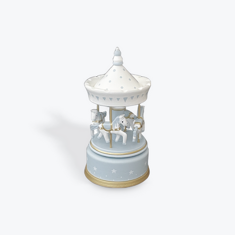 Horse Music Carousel - White/Blue