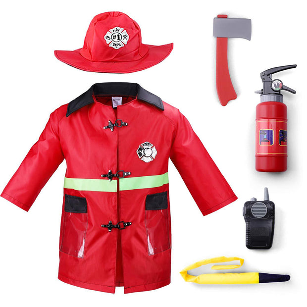 Fireman Outfit Costume with Accessories