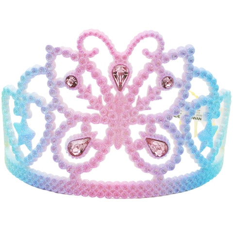 Colorful beaded tiara with gemstones on a white background