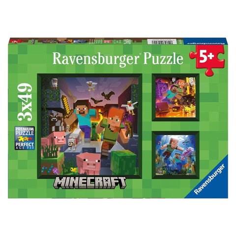 3 x 49pce Puzzles Minecraft Biomes