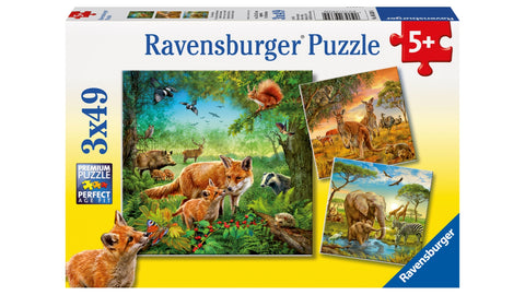 3 x 49Pce Animals of the Earth Puzzles