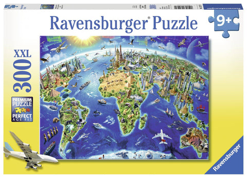 300pce World Landmarks Map