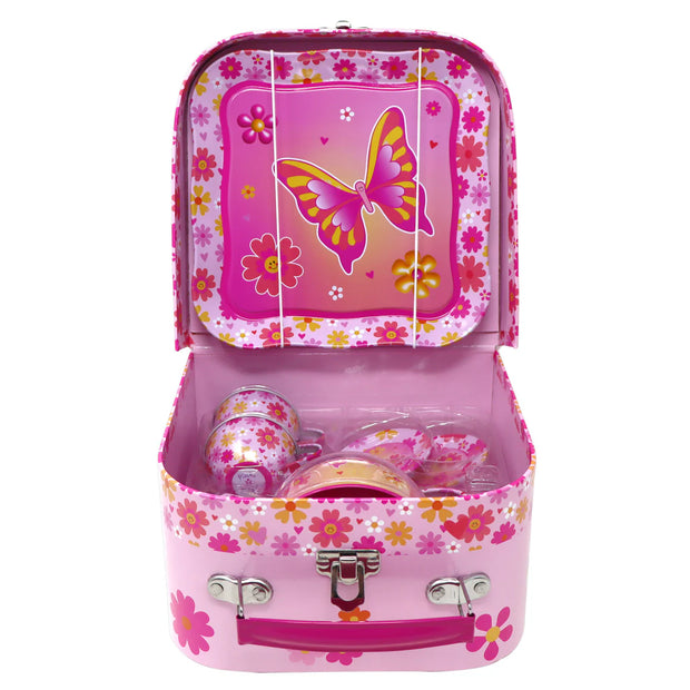Vibrant Vacation 7 pce Tin Tea Set