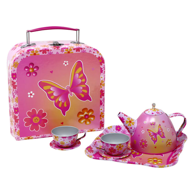 Vibrant Vacation 7 pce Tin Tea Set
