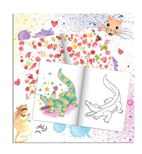 Colourful Animals colour and draw book