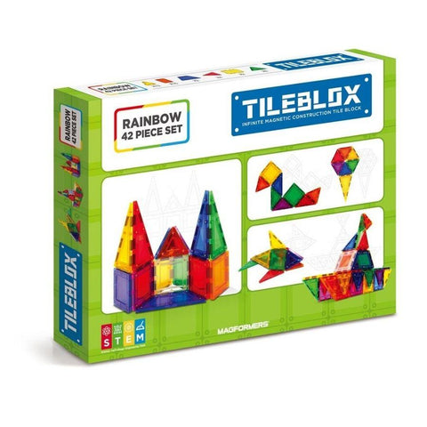 Tileblox 42 piece Magnetic Rainbow Blocks