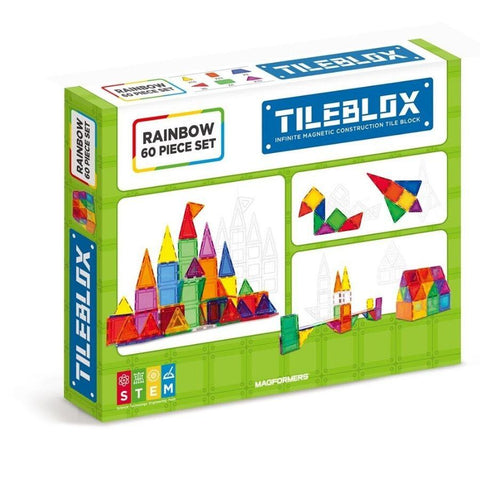 Tileblox 60 piece Magnetic Rainbow Blocks