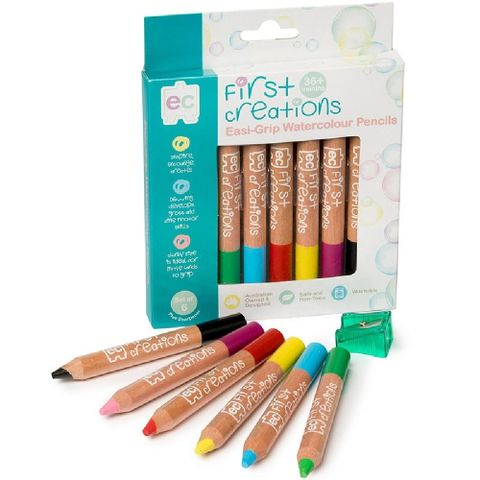 First Creations Easi Grip Watercolour Wooden Pencils
