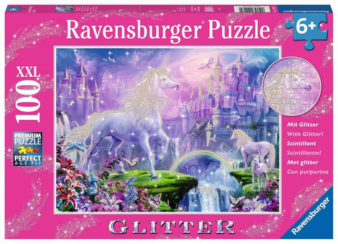 100pce Unicorn Kingdom Glitter puzzle