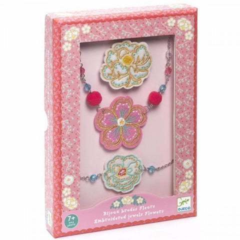 Embroidered Jewels and Flower jewellery set