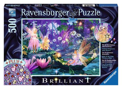 500 pce Fairy with Butterflies jigsaw puzzle - with gem stickers