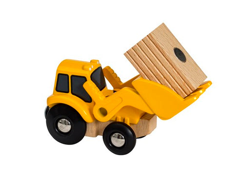 Loader with wooden magnetic cargo