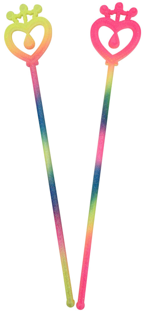 Glitter Rainbow wand with heart