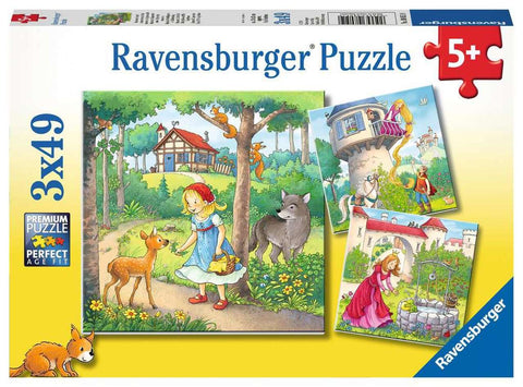 3 x 49pce Little Red Riding Hood and the frog Prince Puzzles