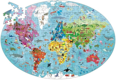 205 Pieces Travel, Learn and Explore Earth Oval Puzzle