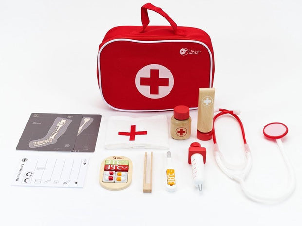 Doctors Case - Wooden Instruments and Fabric Bag