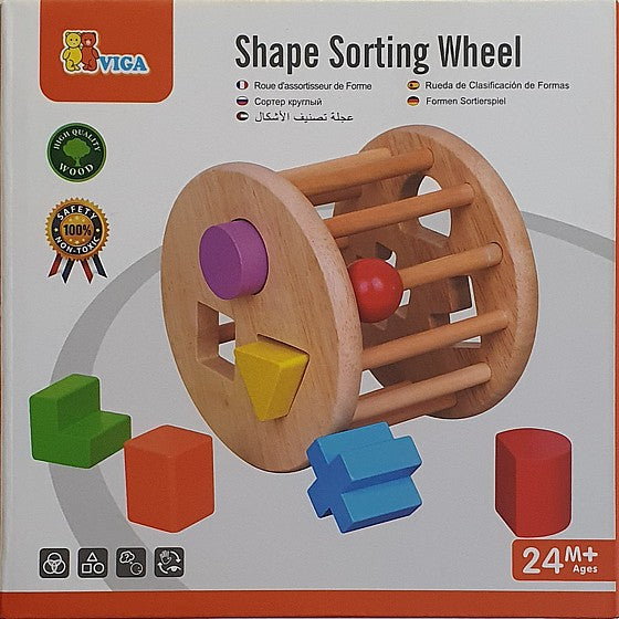 Wooden Shape Sorter Rollalong Wheel