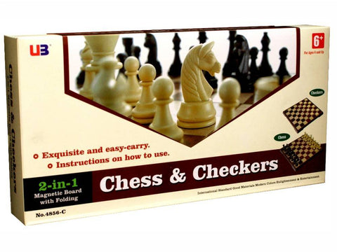 Chess and Checkers Magnetic folding board case