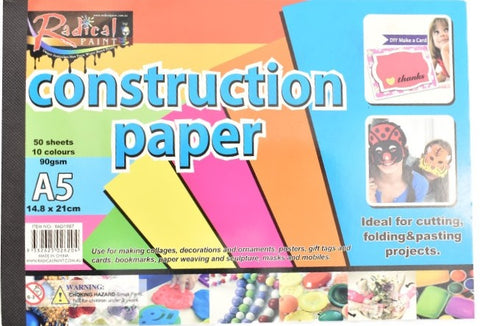 Construction paper A5 size pad