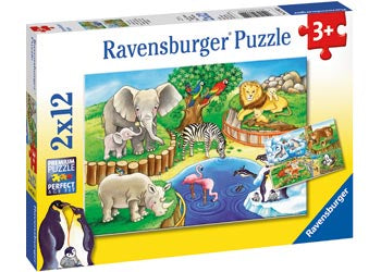 2x12pce Animals In The Zoo Puzzles