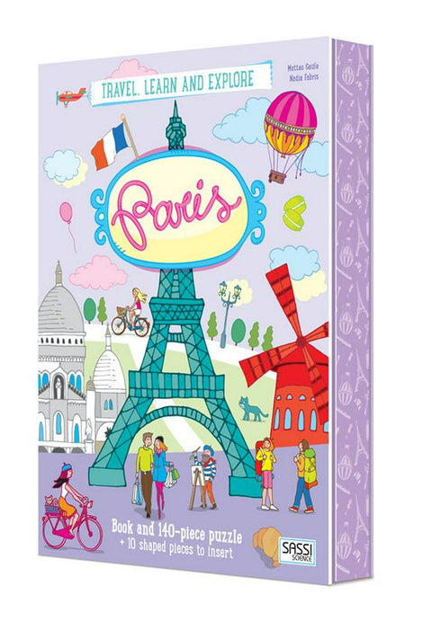 140 Pieces Travel, Learn and Explore Paris Book and Puzzle