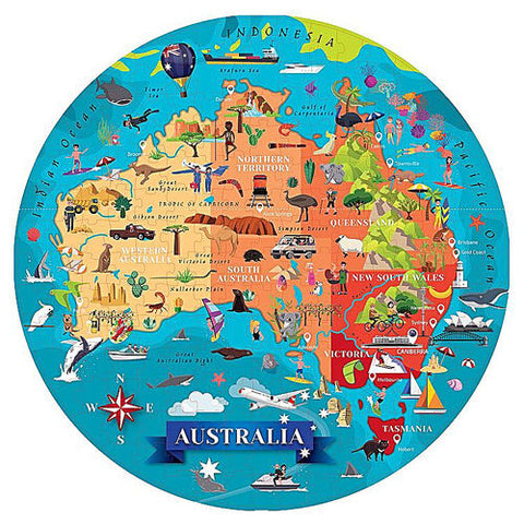 210 Pieces Travel, Learn and Explore Australia Oval Puzzle