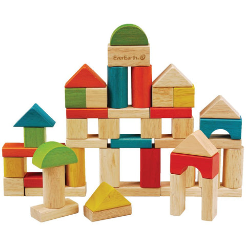 50pc Wooden Eco Building Blocks