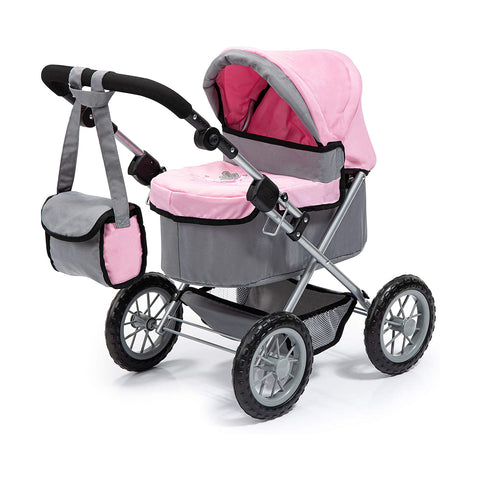 Trendy Pram - Grey with pink trim and Fairy Motif