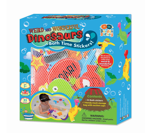 Bath Stickers and suction bag - Dinosaurs