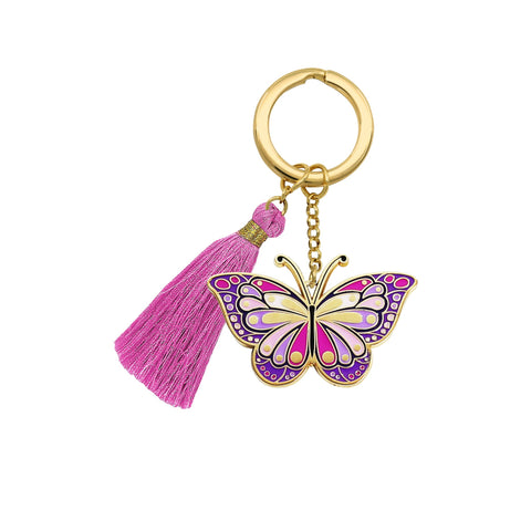 Key Chain Bag Tag Butterfly with tassel