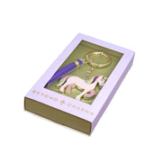 Key Chain Bag Tag Pink Unicorn with tassel