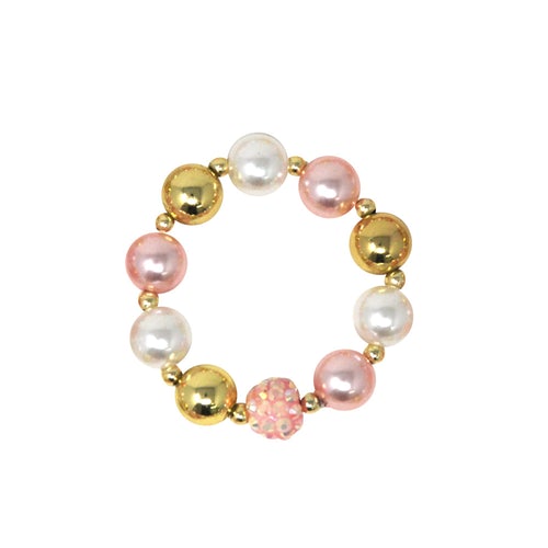 Gold And Pink Pearl Bracelet