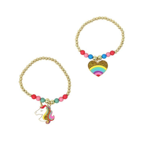 Rainbows and unicorns beaded bracelet