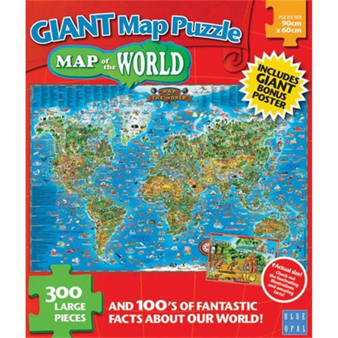 300pce Giant Map Around The World