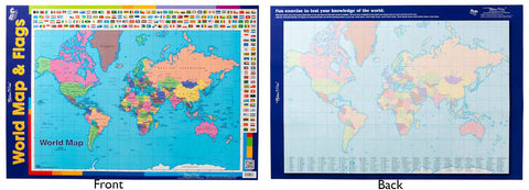 Poster World Map with Flags
