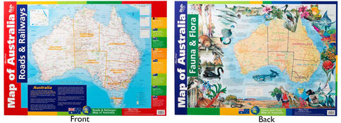 Poster Map Australia - Flower and Fauna