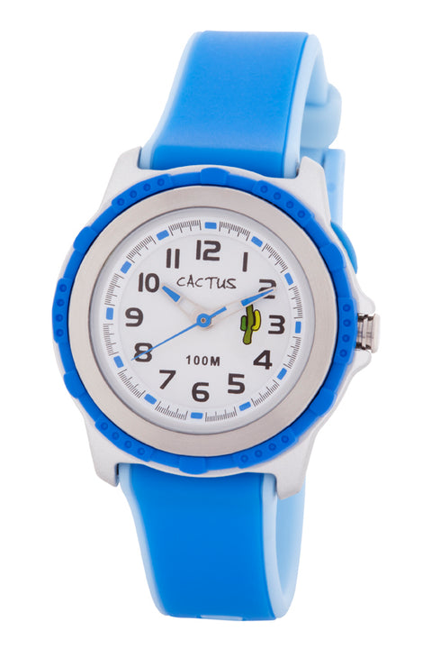 Watch Blue/light blue with silicone band