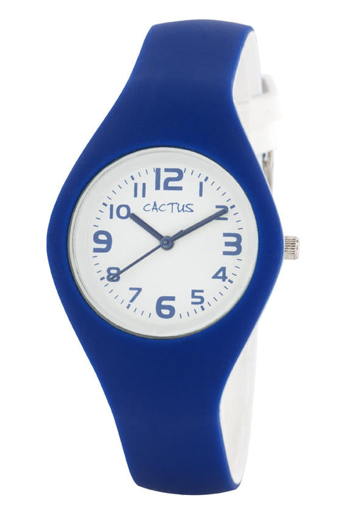 Watch - Duplex Navy/white large face silicone band 93-M03