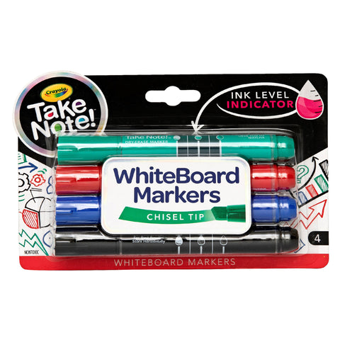 Whiteboard Markers 4 colours chisel tip