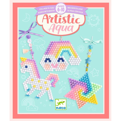 Artistic Aqua Beads Collage - Unicorn