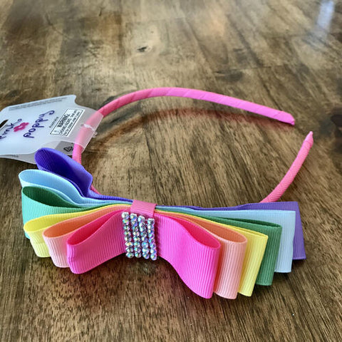Rainbow Bouncing Bow Headband