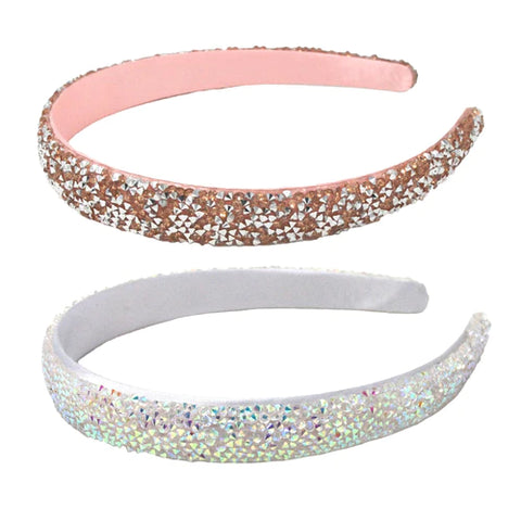 Encrusted Gemstone Wide Headband Asst