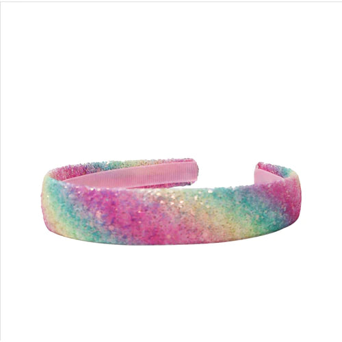Rainbow Wide Chunky Glitter Headband