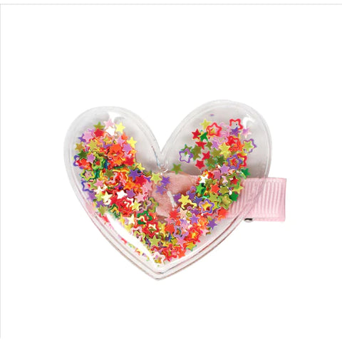 Glitter Shaker Hearts Hairclips