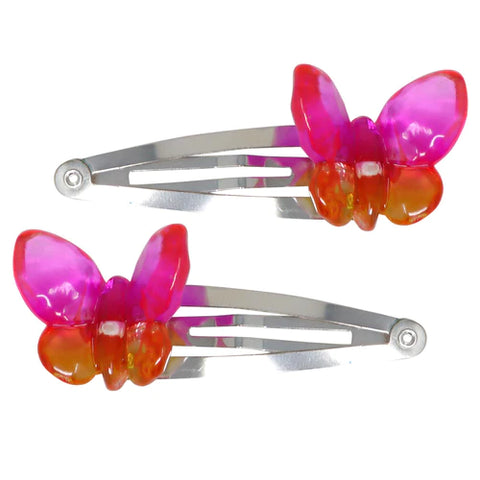 Rainbow Butterfly Charm Hairclips