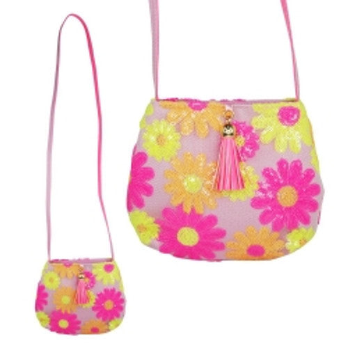 Daisy Sequinned Shoulderbag Pink